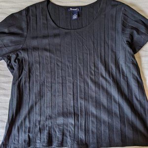 Black Striped Boxy Tee